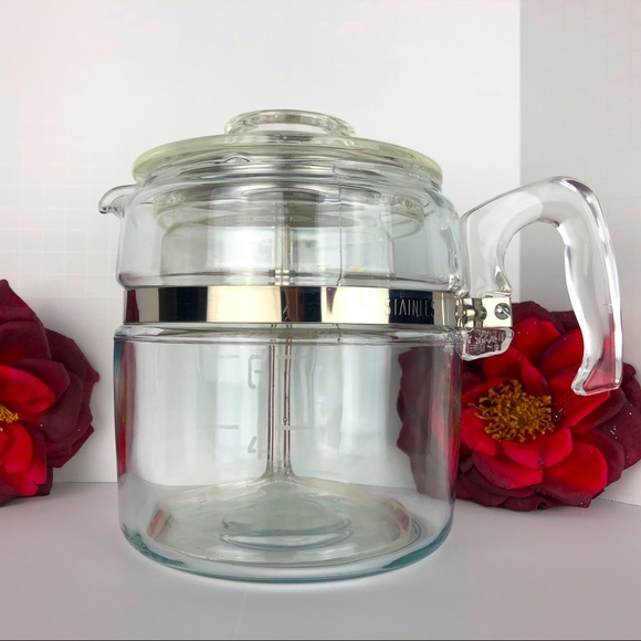 VINTAGE PYREX FLAMEWARE 6 CUP COFFEE POT